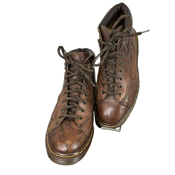 Dr Martens Vintage Y2K Ankle Boots Lace Up Made in England Brown Sz 6 8081 - Picture 1 of 11